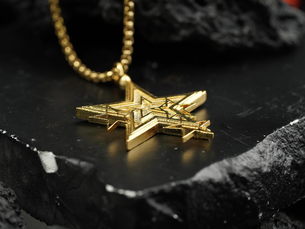 Final Fantasy VII Rebirth Star Pendant Necklace - 14K Gold Plated