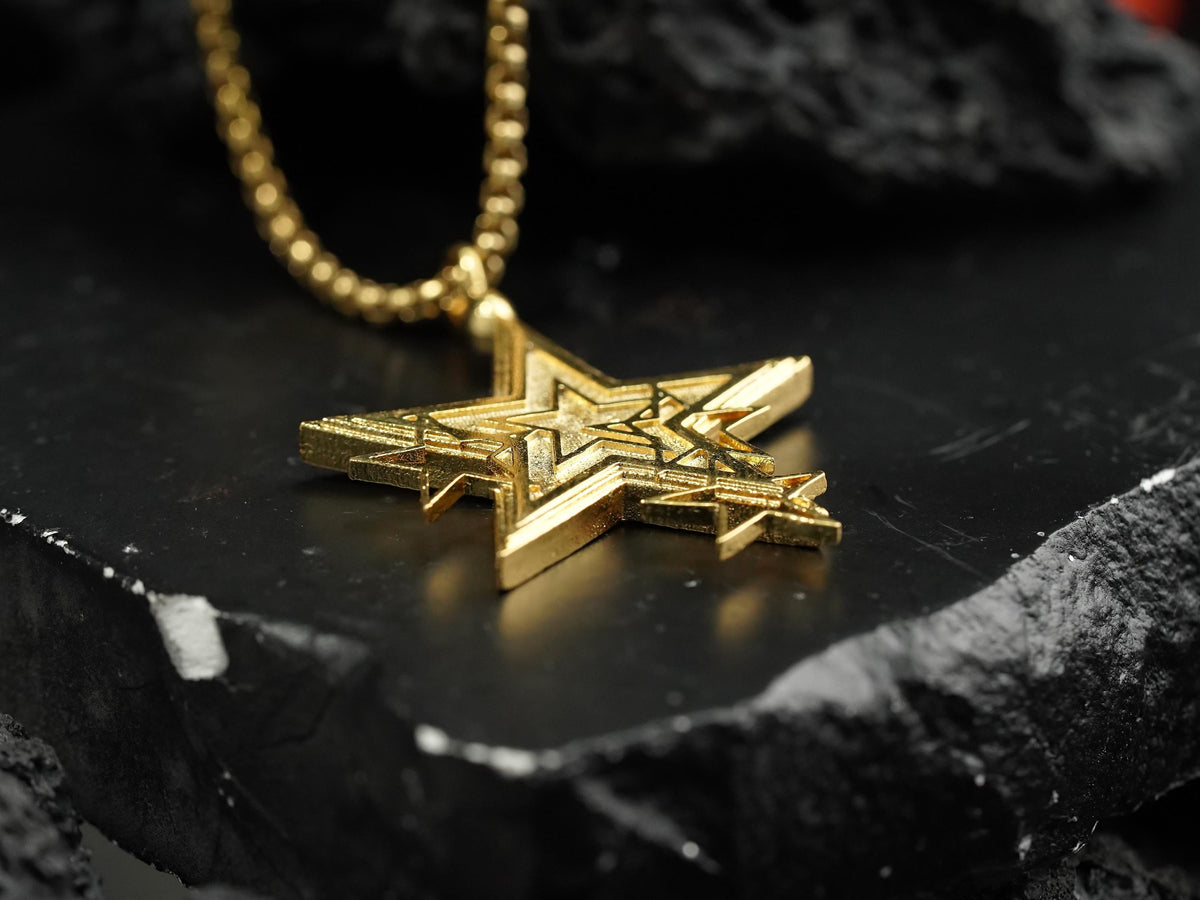 Final Fantasy VII Rebirth Star Pendant Necklace - 14K Gold Plated