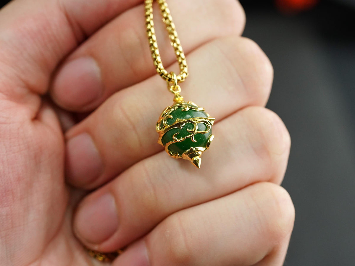 Palworld Legendary Pal Sphere Necklace - Green (14K Gold Plated)
