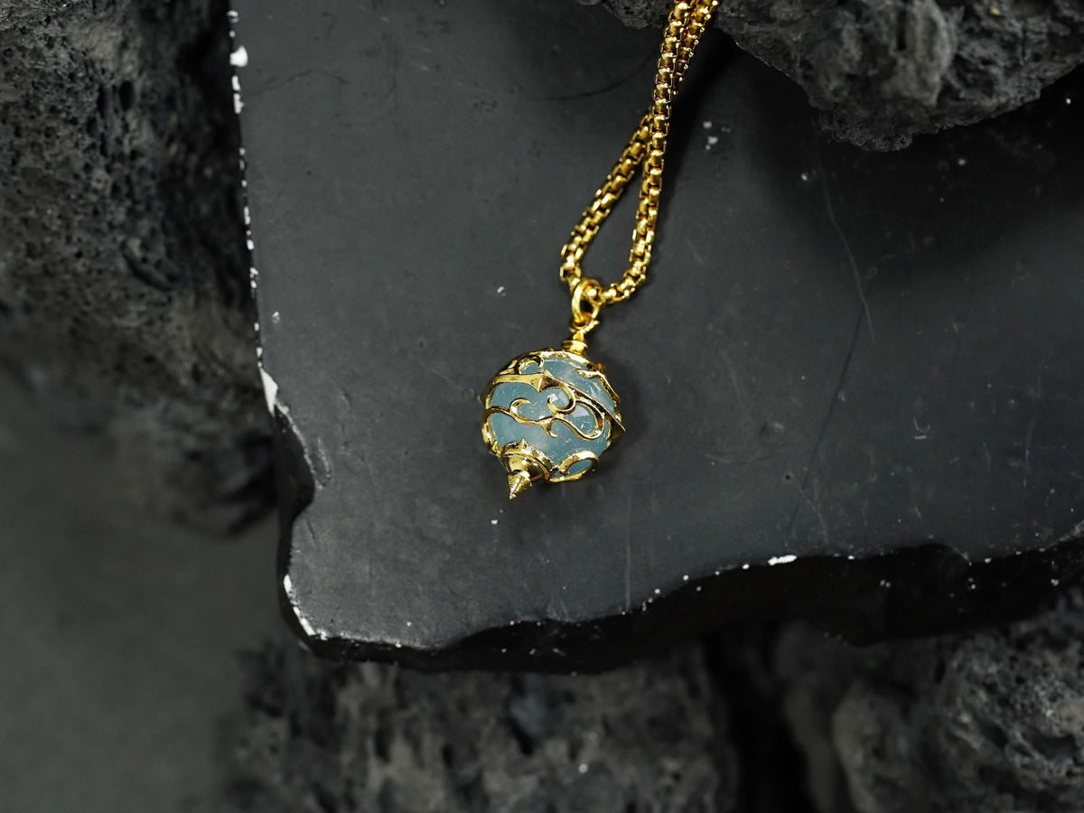 Palworld Legendary Pal Sphere Necklace - Blue (14K Gold Plated)