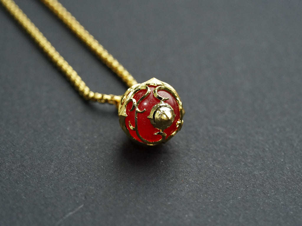 Palworld Legendary Pal Sphere Necklace - Red (14K Gold Plated)