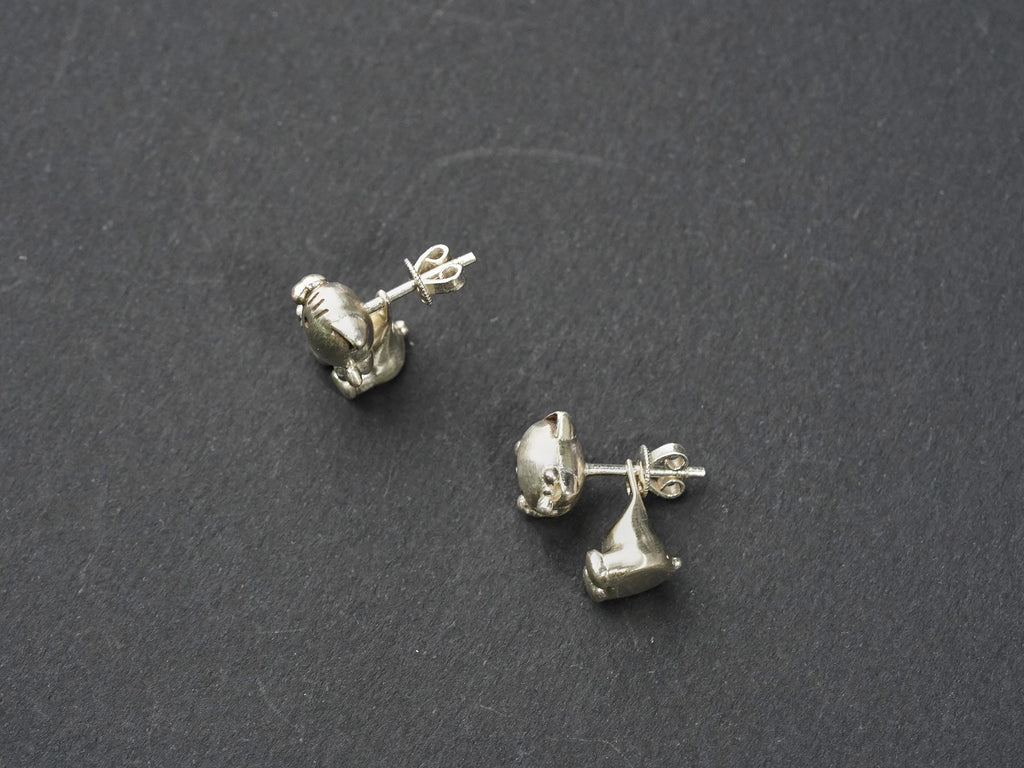 Hello Kitty Face Stud Earrings - 950 Silver