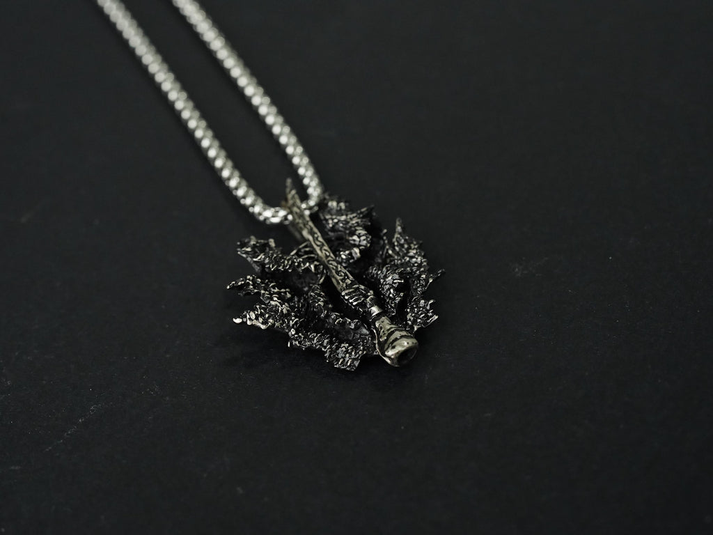 Elden Ring Rotten Winged Sword Talisman Necklace - 950 Silver