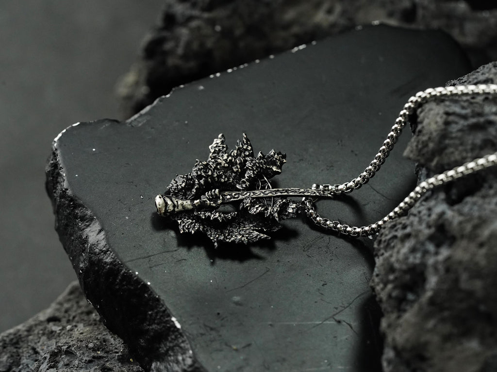 Elden Ring Rotten Winged Sword Talisman Necklace - 950 Silver