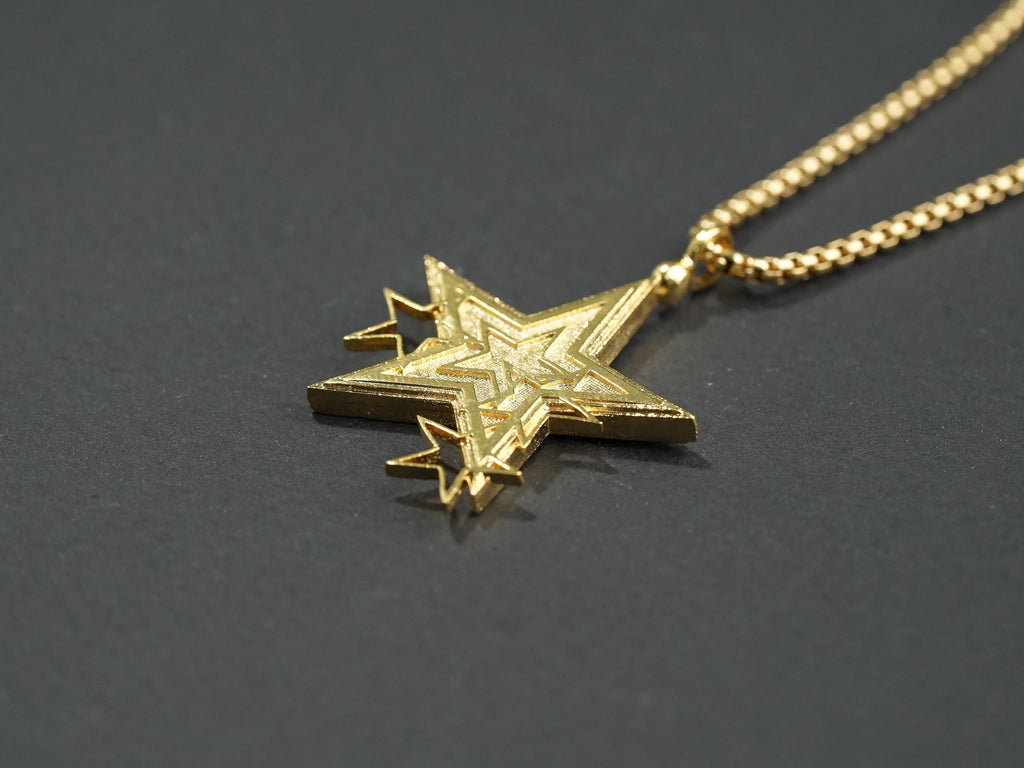 Final Fantasy VII Rebirth Star Pendant Necklace - 14K Gold Plated