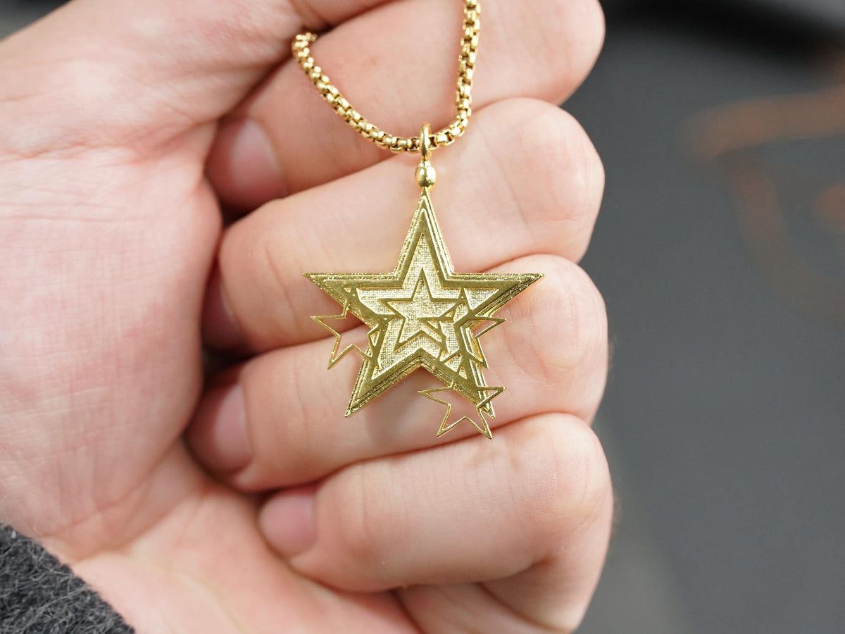 Final Fantasy VII Rebirth Star Pendant Necklace - 14K Gold Plated
