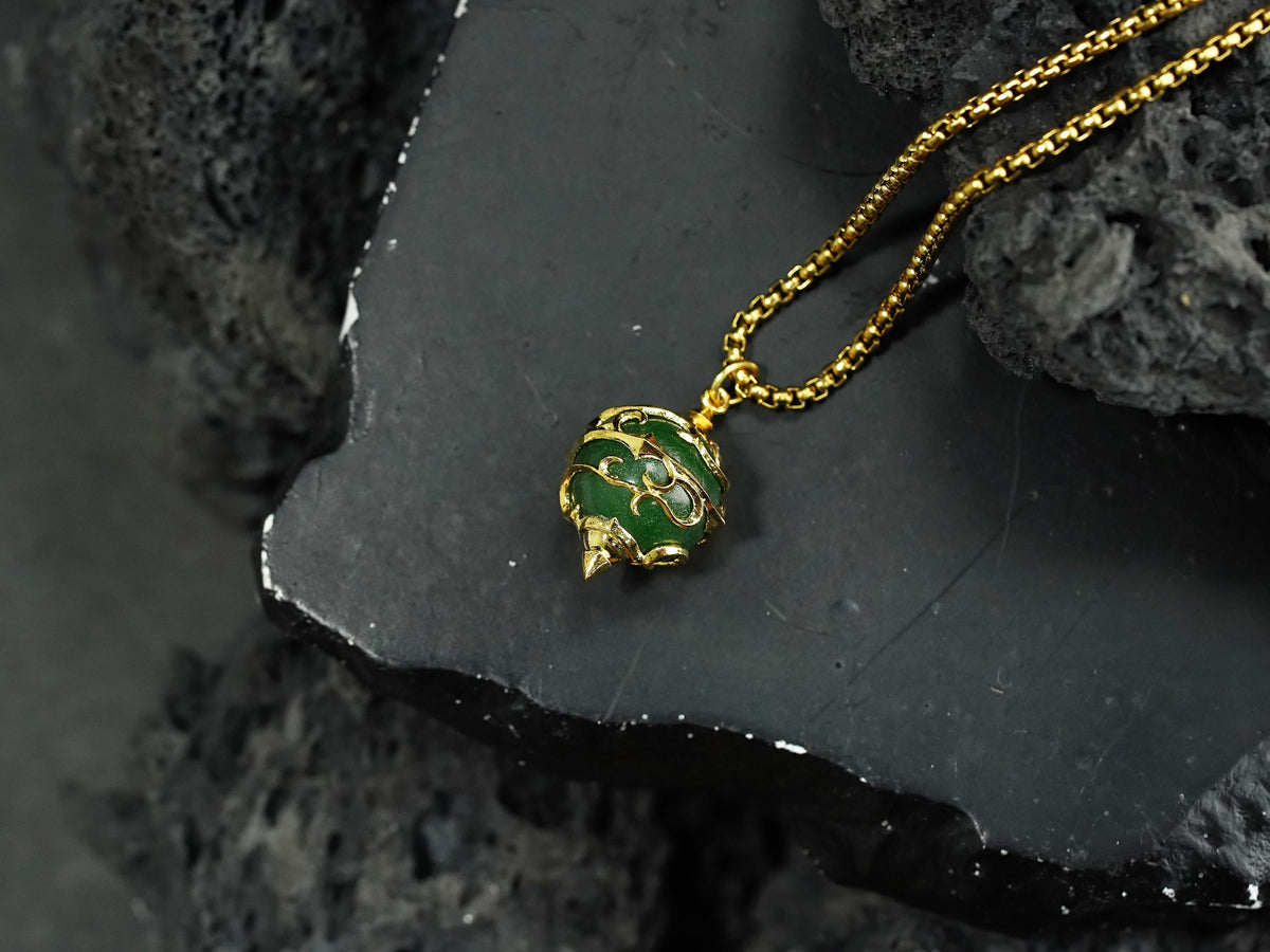 Palworld Legendary Pal Sphere Necklace - Green (14K Gold Plated)