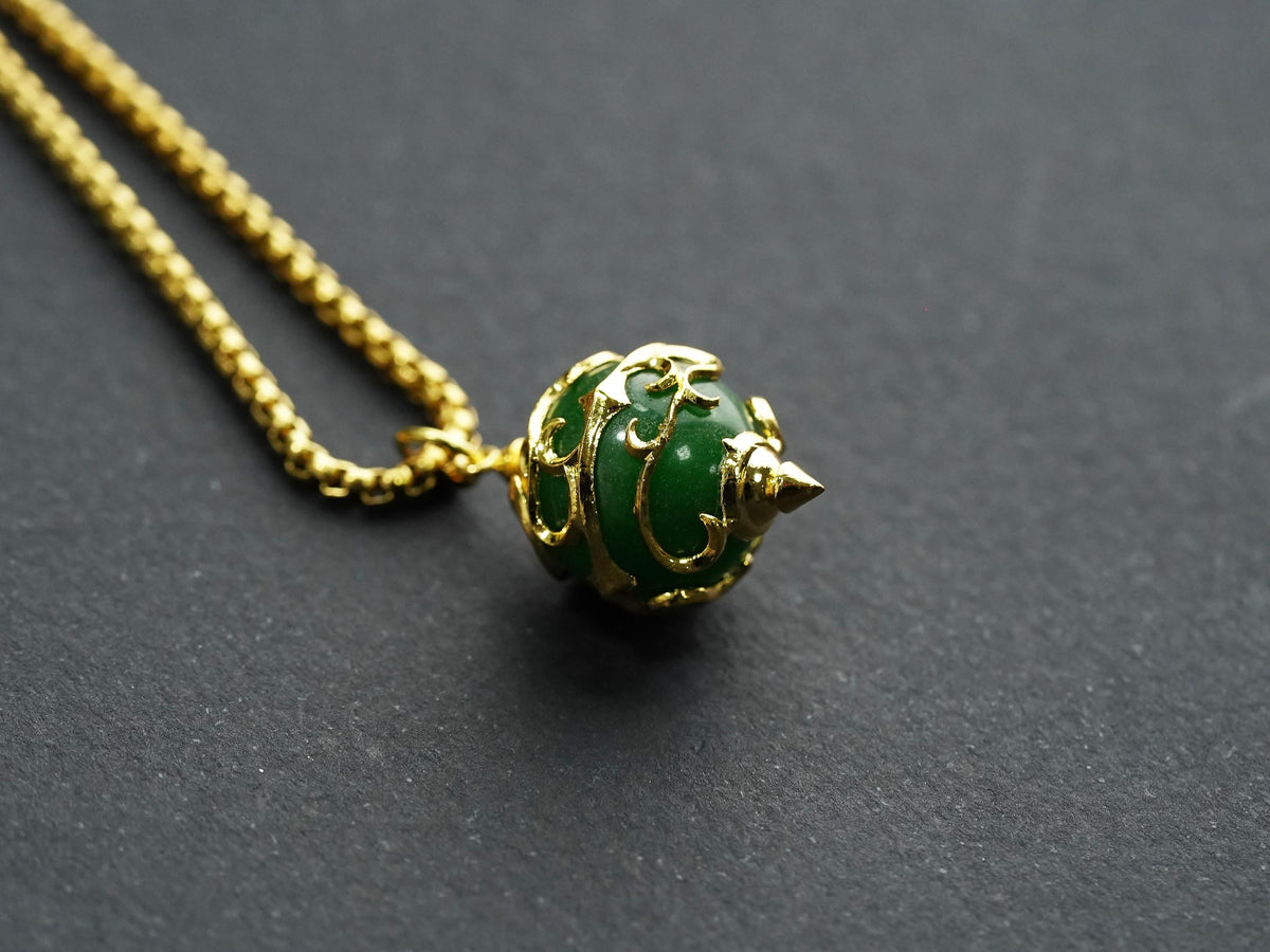 Palworld Legendary Pal Sphere Necklace - Green (14K Gold Plated)
