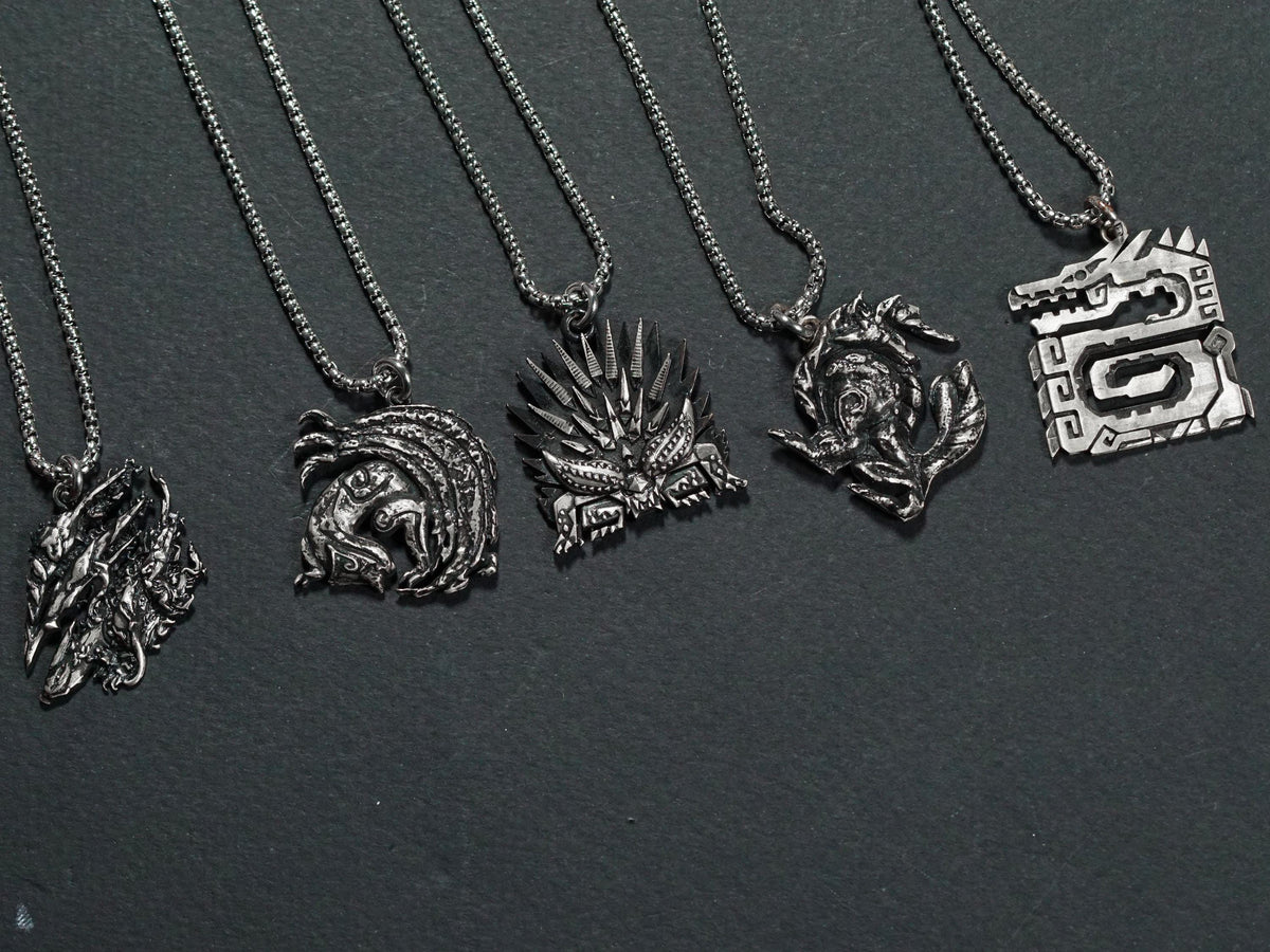 Monster Hunter Wilds Monster Emblem Necklace - 950 Silver