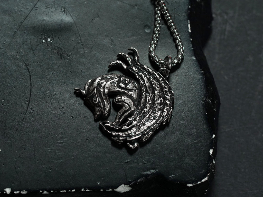Monster Hunter Wilds Monster Emblem Necklace - 950 Silver