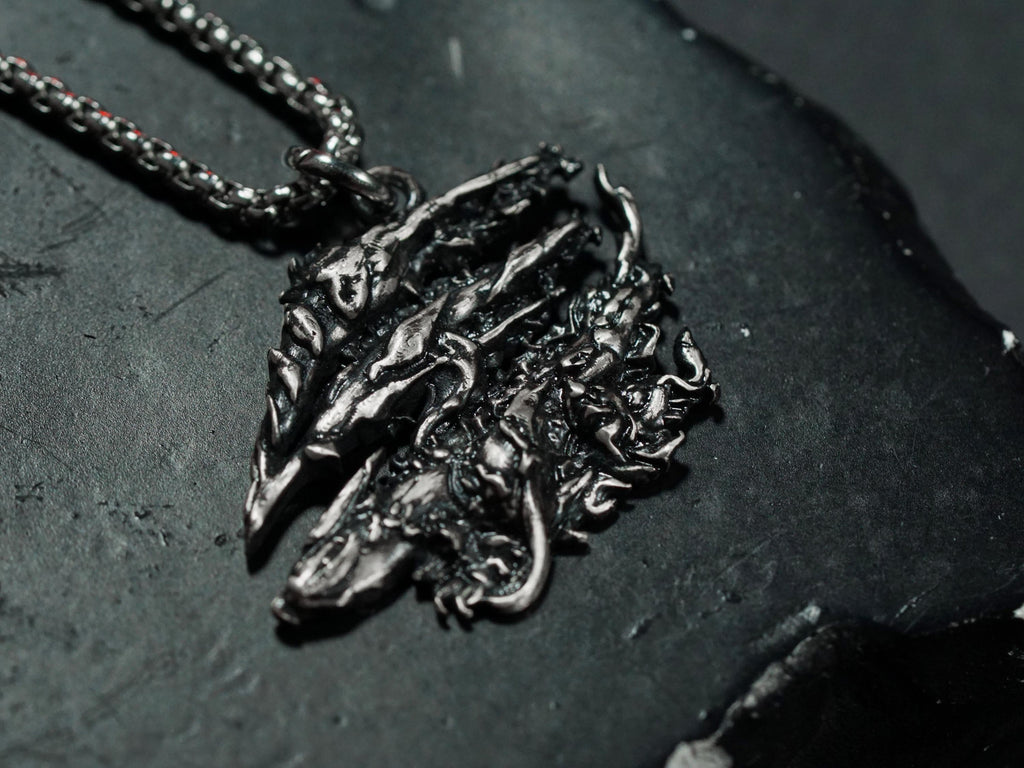 Monster Hunter Wilds Monster Emblem Necklace - 950 Silver