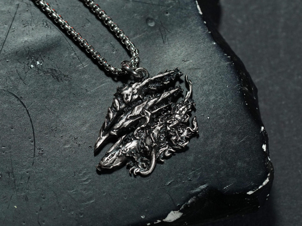 Monster Hunter Wilds Monster Emblem Necklace - 950 Silver