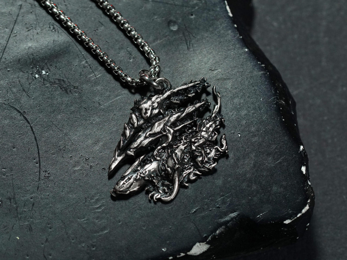 Monster Hunter Wilds Monster Emblem Necklace - 950 Silver