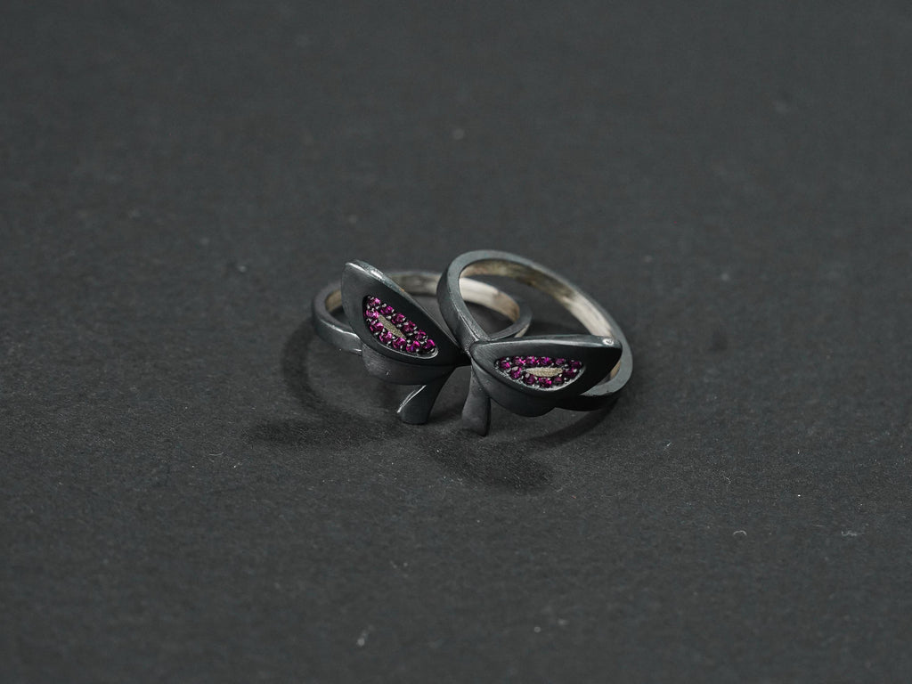 Valorant Clove Butterflies Signet Ring - Sterling Silver