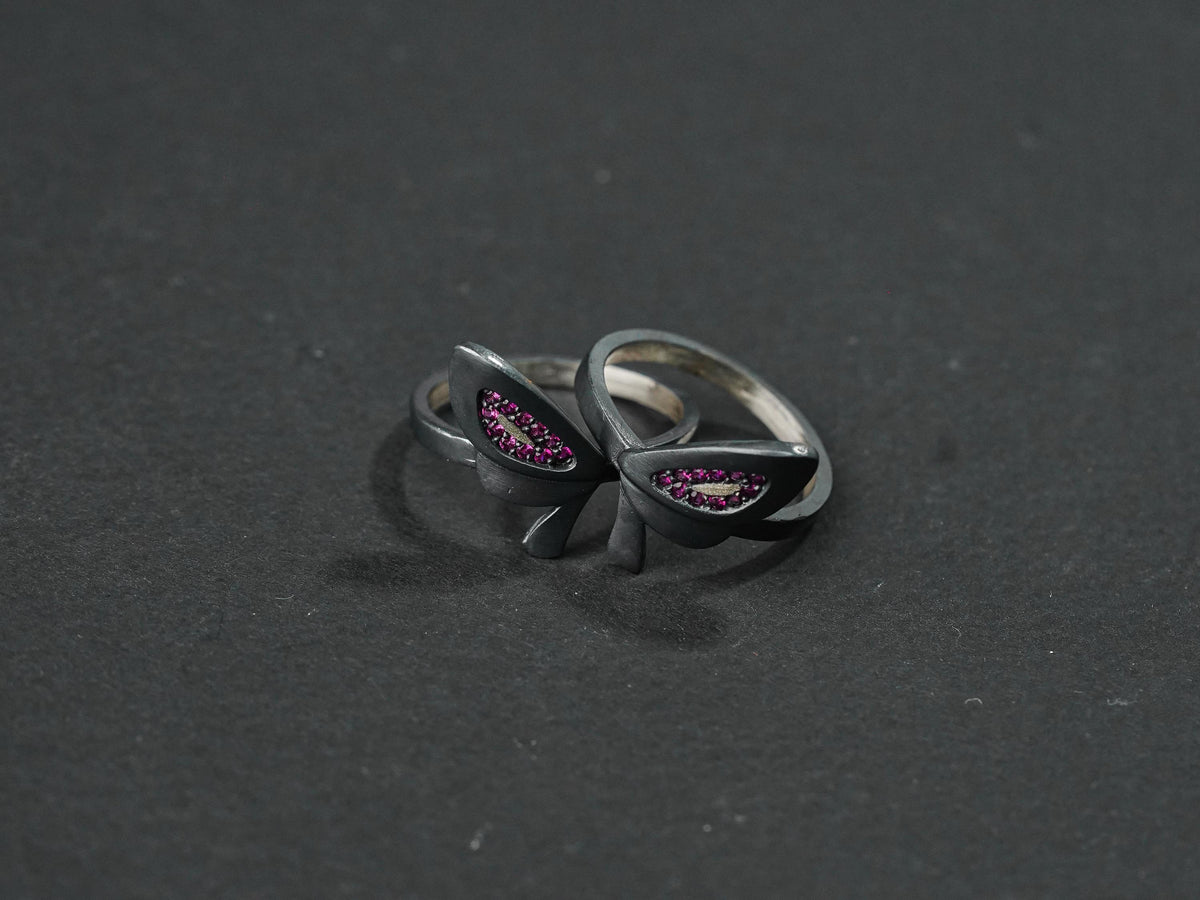 Valorant Clove Butterflies Signet Ring - Sterling Silver