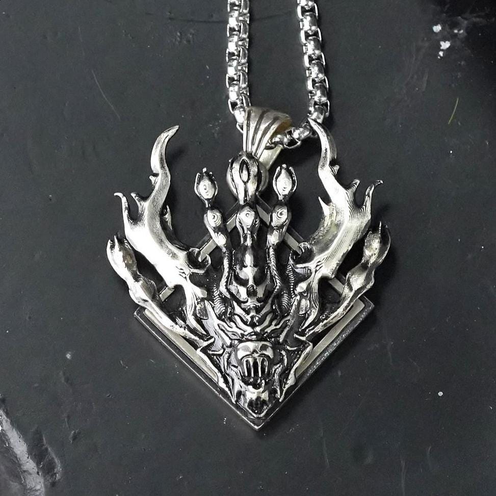 Final Fantasy XVI Eikon Ifrit Risen Necklace - 950 Silver