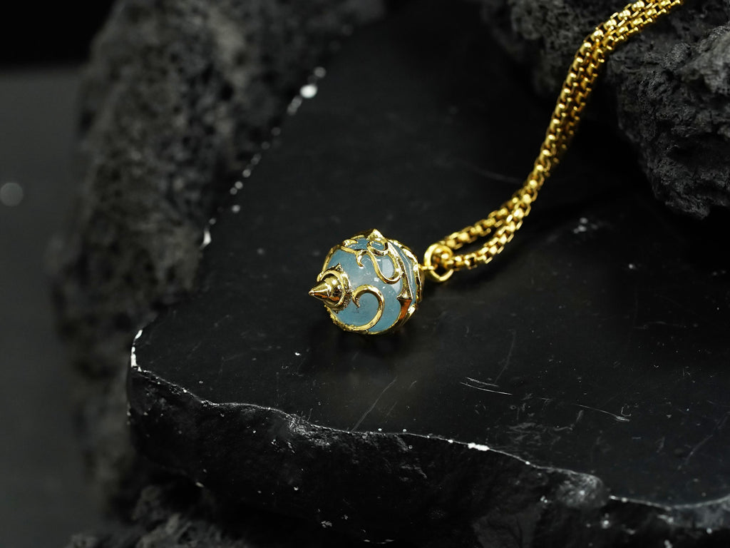 Palworld Legendary Pal Sphere Necklace - Blue (14K Gold Plated)