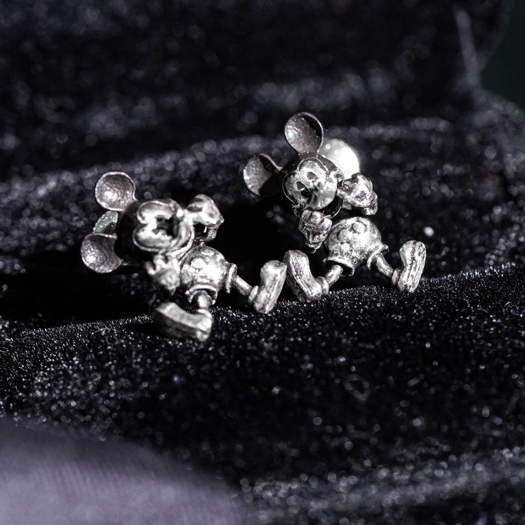 Mickey Mouse Silhouette Earrings - Sterling Silver