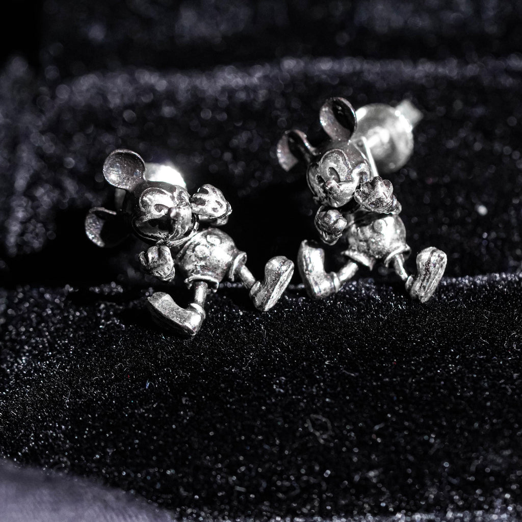 Mickey Mouse Silhouette Earrings - Sterling Silver