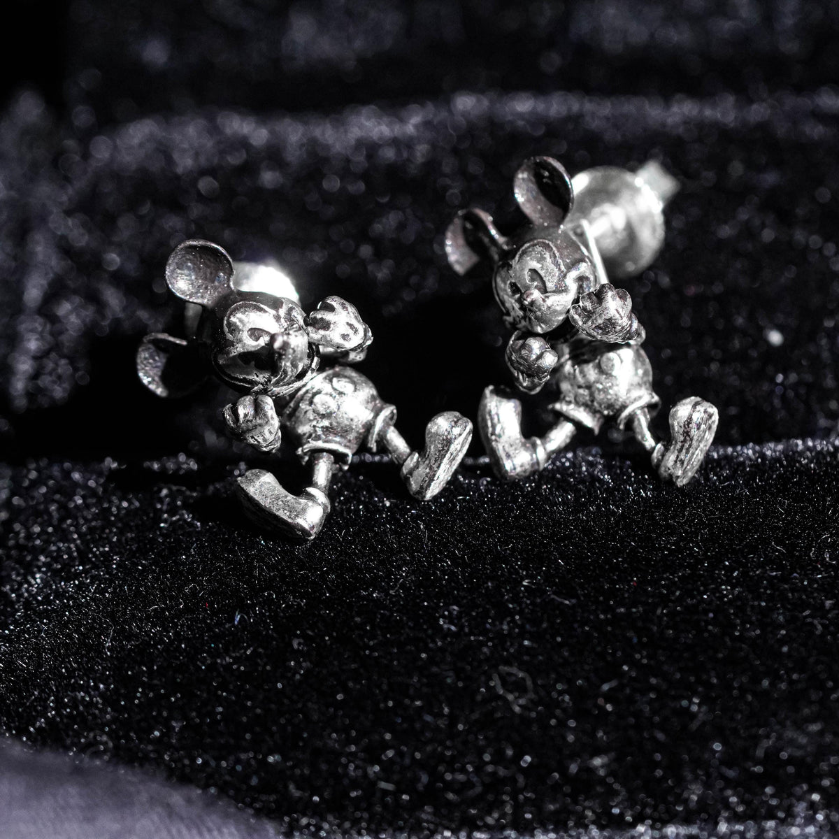 Mickey Mouse Silhouette Earrings - Sterling Silver