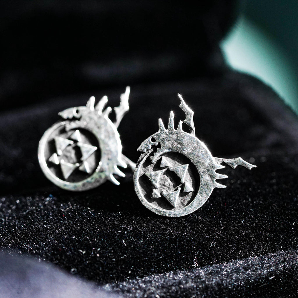 Fullmetal Alchemist Ouroboros Stud Earrings - Sterling Silver